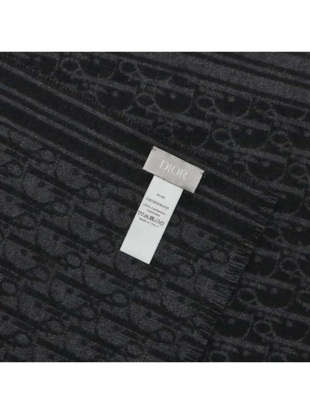 Dior Homme Oblique Dark Pattern Cashmere Scarf